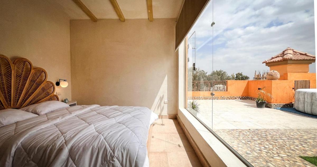 Boho Getaway With Pyramids View & Jacuzzi Apartman Gíza Kültér fotó